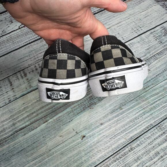 Vans Classic Slip-On Checkerboard Black Gray Skate Shoes M5.5-W7 - Picture 4 of 4